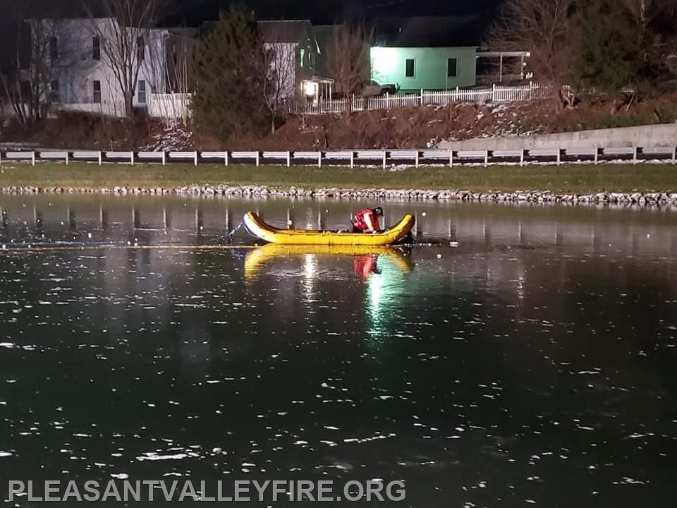 Carroll ATR ice rescue training at Pleasant Valley pond-1/12/22 