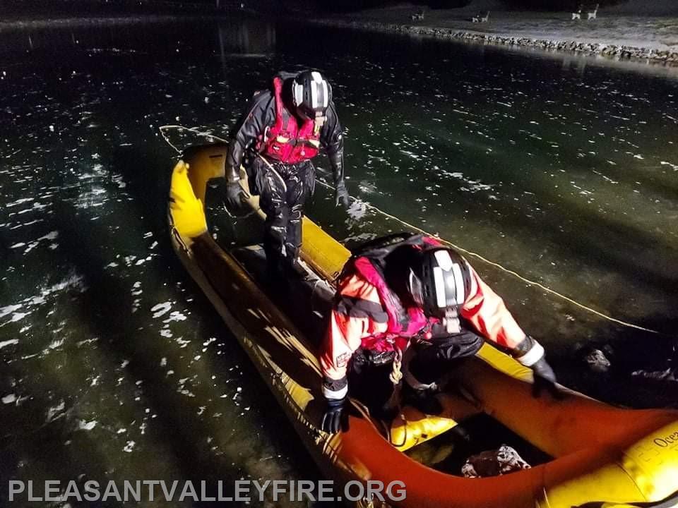 Carroll ATR ice rescue training at Pleasant Valley pond-1/12/22