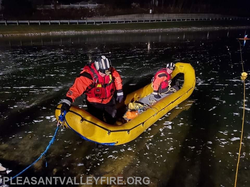 Carroll ATR ice rescue training at Pleasant Valley pond-1/12/22