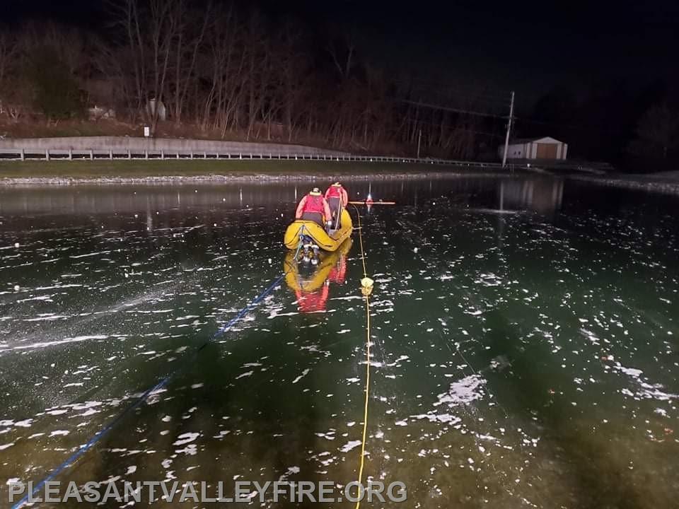 Carroll ATR ice rescue training at Pleasant Valley pond-1/12/22